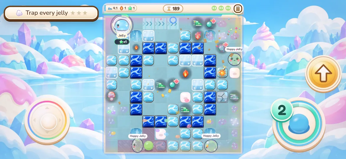 The game also plays sideways: an ice stage in landscape